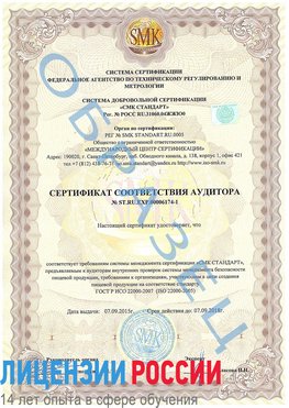 Образец сертификата соответствия аудитора №ST.RU.EXP.00006174-1 Кировск Сертификат ISO 22000